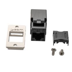 6类ECF Keystone插座，110/RJ45 EIA568A/B，黑色的图片