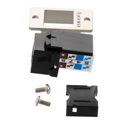 6类ECF Keystone插座，110/RJ45 EIA568A/B，黑色的图片