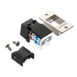 6类ECF Keystone插座，110/RJ45 EIA568A/B，黑色的图片
