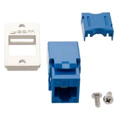 6类ECF Keystone插座，110/RJ45 EIA568A/B，蓝色的图片