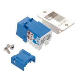 6类ECF Keystone插座，110/RJ45 EIA568A/B，蓝色的图片