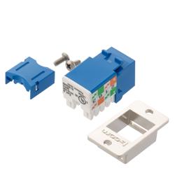 6类ECF Keystone插座，110/RJ45 EIA568A/B，蓝色的图片