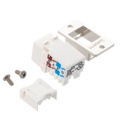 6类ECF Keystone插座，110/RJ45 EIA568A/B，白色的图片