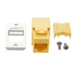 6类ECF Keystone插座，110/RJ45 EIA568A/B，黄色的图片