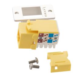 6类ECF Keystone插座，110/RJ45 EIA568A/B，黄色的图片