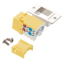 6类ECF Keystone插座，110/RJ45 EIA568A/B，黄色的图片