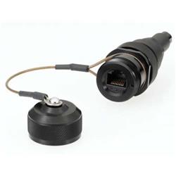 超5类加固型RJ45插座，阳极化抛光，配备防尘帽，适用于大外径线缆的图片