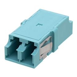 LC Internal Shutter Coupler, Duplex, No Flange, Aqua的图片