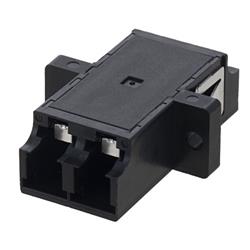 LC Shutter Coupler, Duplex, With Flange, Black的图片