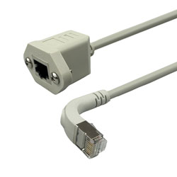 超5类屏蔽式网络延长线缆，安装法兰至直角下出线 RJ45连接器，1.5m的图片