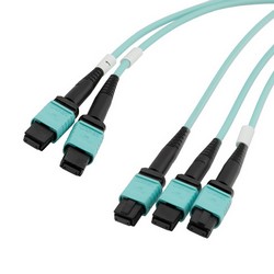 3xMPO8无引脚到2xMPO12无引脚，OM3 50 / 125um多模，ONFR护套，水蓝色，1米的图片