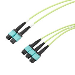3xMPO8无引脚到2xMPO12无引脚，OM5 50 / 125um多模，LSZH护套，柠檬绿，1米的图片