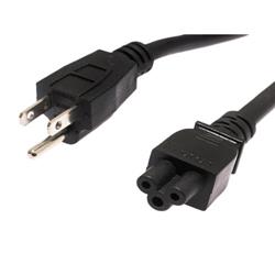 Laptop Power Cord - NEMA 5-15P to C5 - 10 Amp - 15 FT - Black的图片