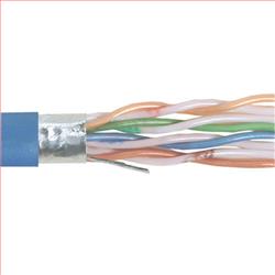 6类F/UTP线缆，阻燃级护套，4对23AWG实心导线，蓝，1000英尺（305米）的图片