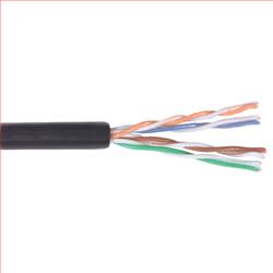 6类UTP户外级线缆，PE护套，23AWG实心，黑，1000英尺（305米）的图片