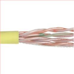 6类UTP线缆，阻燃级护套，4对23AWG实心导线，黄，1000英尺（305米）的图片