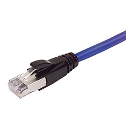 Plenum Rated Shielded Category 6a Cable, RJ45 / RJ45, 23AWG Solid, Blue, 5.0ft的图片