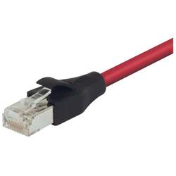 双屏蔽低烟无卤26AWG多股6类RJ45/RJ45跳线，红，10英尺（3米）的图片
