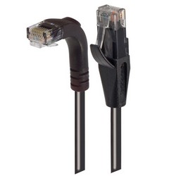 6类直角型RJ45以太网跳线，直通/直角下出线，黑，10英尺（3米）的图片