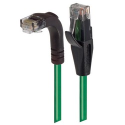 6类直角型RJ45以太网跳线，直通/直角下出线，绿，10英尺（3米）的图片