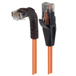 6类直角型RJ45以太网跳线，直通/直角下出线，橙，3英尺（0.9米）的图片