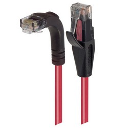 6类直角型RJ45以太网跳线，直通/直角下出线，红，20英尺（6.1米）的图片