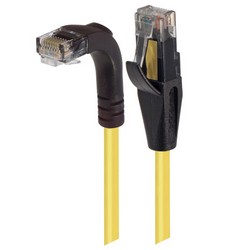 6类直角型RJ45以太网跳线，直通/直角下出线，黄，25英尺（7.6米）的图片