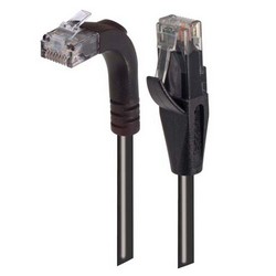 6类直角型RJ45以太网跳线，直通/直角上出线，黑，5英尺（1.5米）的图片