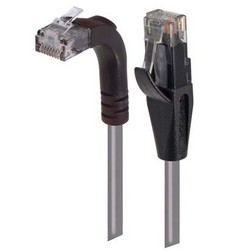 6类直角型RJ45以太网跳线，直通/直角上出线，灰，7英尺（2.1米）的图片