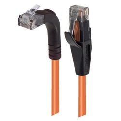 6类直角型RJ45以太网跳线，直通/直角上出线，橙，10英尺（3米）的图片