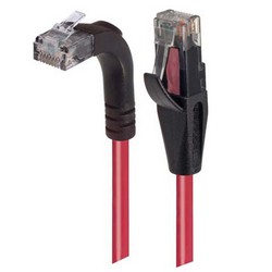 6类直角型RJ45以太网跳线，直通/直角上出线，红，1英尺（0.3米）的图片