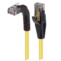 6类直角型RJ45以太网跳线，直通/直角上出线，黄，1英尺（0.3米）的图片