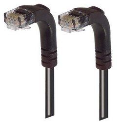 6类直角型RJ45以太网跳线，直角下出线/直角下出线，黑，3英尺（0.9米）的图片