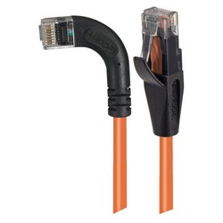 6类直角型RJ45以太网跳线，直通/直角左出线，橙，25英尺（7.6米）的图片
