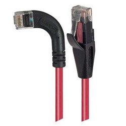 6类直角型RJ45以太网跳线，直通/直角左出线，红，7英尺（2.1米）的图片