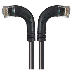 6类直角型RJ45以太网跳线，直角左出线/直角右出线，黑，7英尺（2.1米）的图片