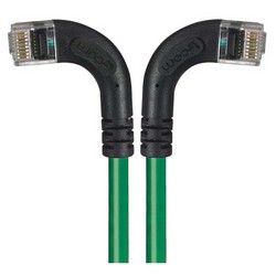 6类直角型RJ45以太网跳线，直角左出线/直角右出线，绿，10英尺（3米）的图片