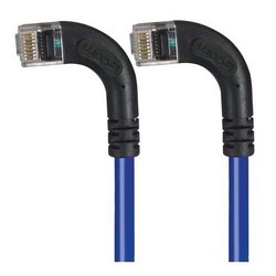 6类直角型RJ45以太网跳线，直角左出线/直角左出线，蓝，7英尺（2.1米）的图片
