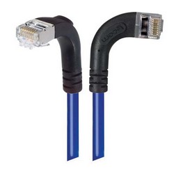 屏蔽6类直角型跳线，直角右出线/直角下出线，蓝，3英尺（0.9米）的图片