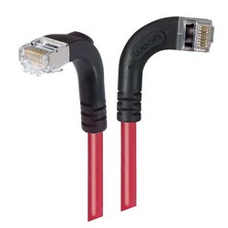 屏蔽6类直角型跳线，直角右出线/直角下出线，红，30英尺（9.1米）的图片