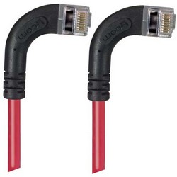 屏蔽6类直角型跳线，直角右出线/直角右出线，红，2英尺（0.6米）的图片