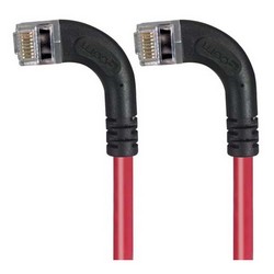 屏蔽6类直角型跳线，直角左出线/直角左出线，红，10英尺（3米）的图片