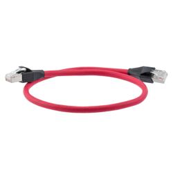 7类 10G级以太网线缆组件，S/FTP屏蔽双绞线对，RJ45公头/公头，26AWG多股导线，LSZH护套，红色，1米的图片