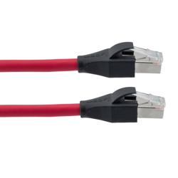 7类 10G级以太网线缆组件，S/FTP屏蔽双绞线对，RJ45公头/公头，26AWG多股导线，LSZH护套，红色，3米的图片