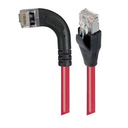 超5类屏蔽低烟无卤直角型跳线，直通/直角左出线，红，1英尺（0.3米）的图片