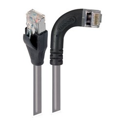 超5类屏蔽低烟无卤直角型跳线，直通/直角右出线，灰，3英尺（0.9米）的图片