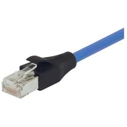 超5类屏蔽EIA568标准跳线，RJ45/RJ45，蓝，30英尺（9.1米）的图片