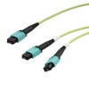 MPO24带引脚到2xMPO12带引脚，OM5 50 / 125um多模，LSZH护套，柠檬绿，3米的图片